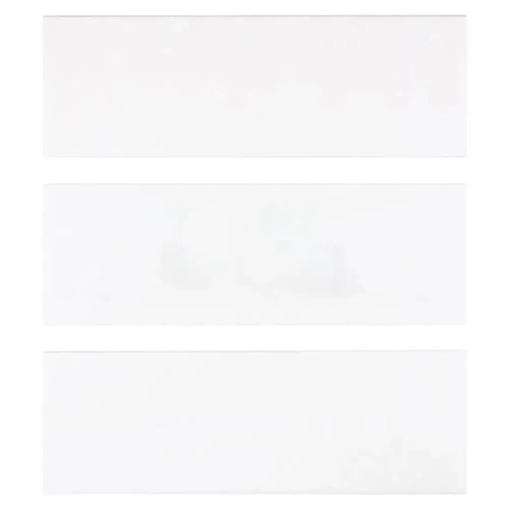 White rectangular Thassos Supreme tiles with deep-beveled edges and polished finish