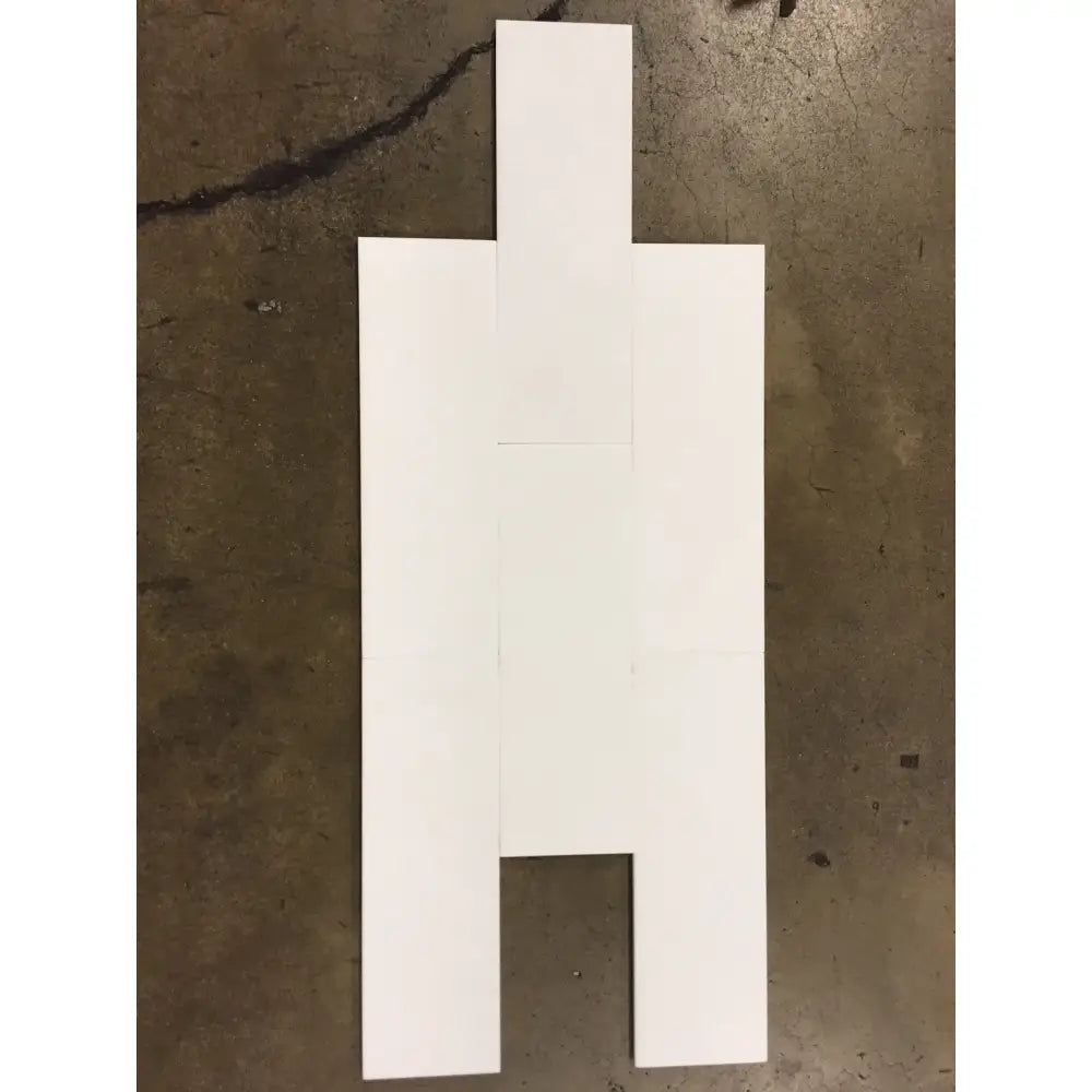 White cardboard cutout figure for Thassos Supreme 4X12 Marble Polished or Honed