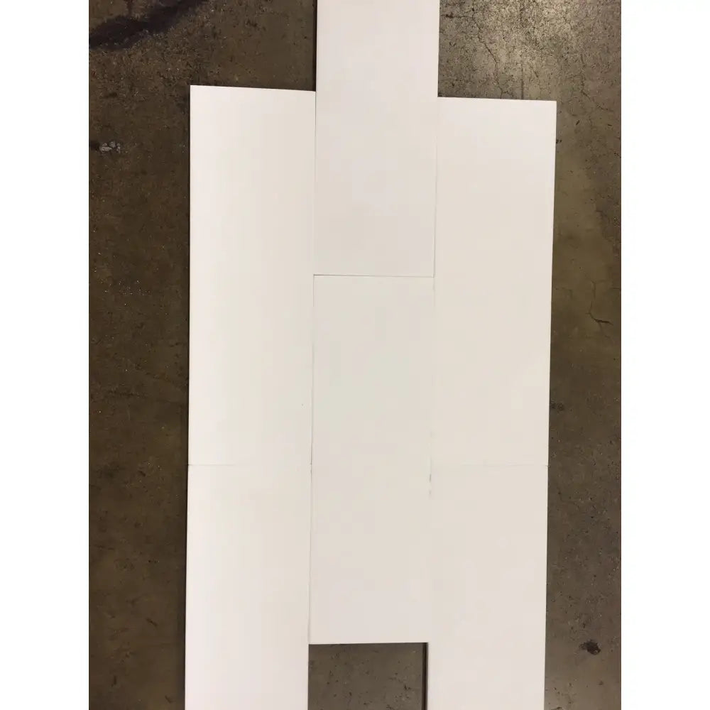 White cardboard H shape from Thassos Supreme 4X12 Marble polished or honed