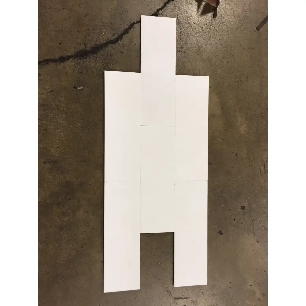 White cardboard human target for Thassos Supreme 4X12 Marble polished or honed product