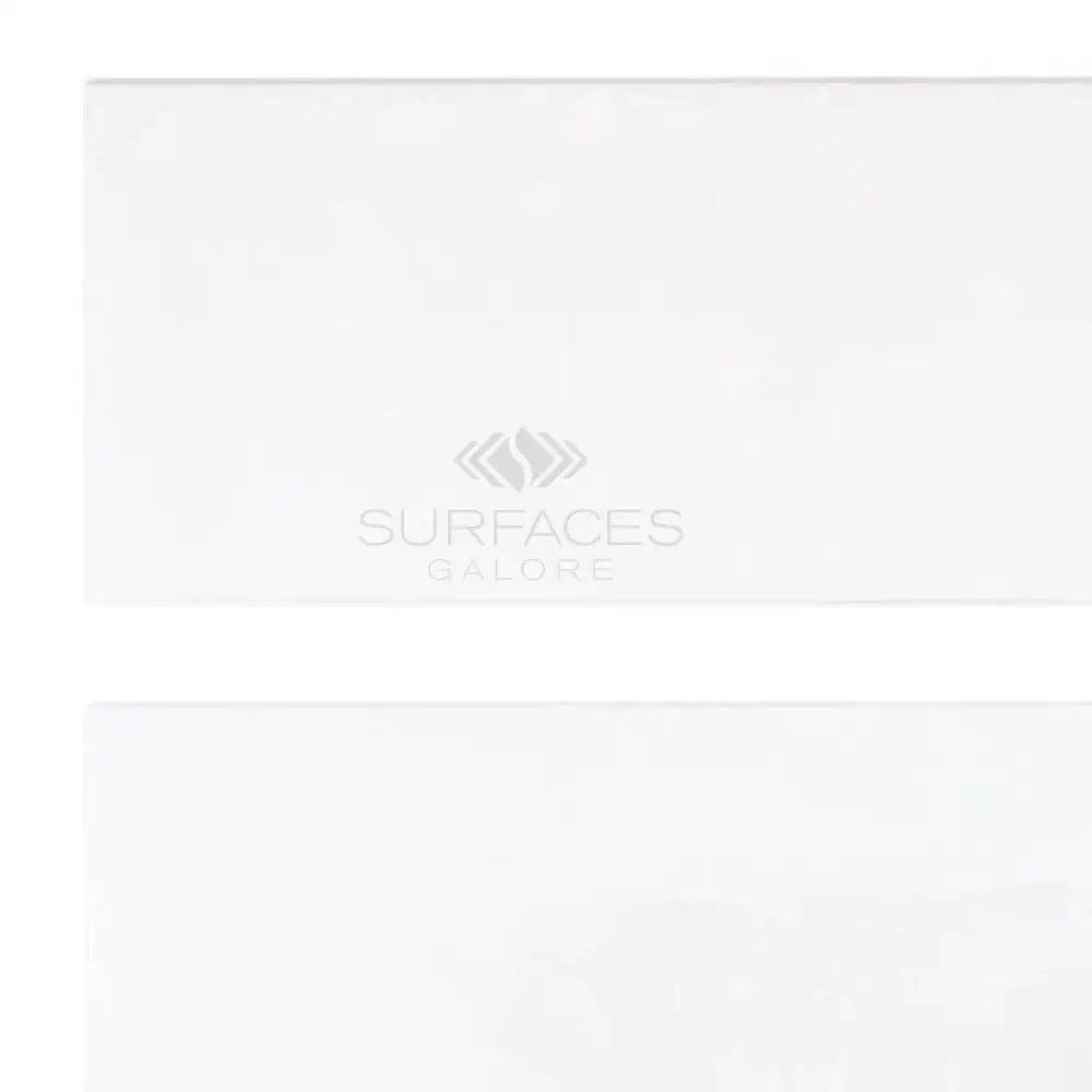 White rectangular surface of Thassos Supreme 4x12 Marble Polished or Honed