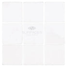 White Square Tiles of Thassos Supreme 4X4 Marble Tumbled Collection