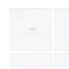 White square tiles from Thassos Supreme 4X4 Marble Tumbled collection