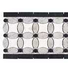 Black and white mosaic tile from Thassos Supreme Florida Flower Border collection