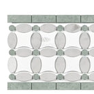 Decorative tile border from Thassos Supreme with Florida Flower design and marble accents