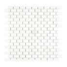 White brick mosaic tile from Thassos Supreme 5/8X1 1/4 Mini-Brick Marble polished or honed