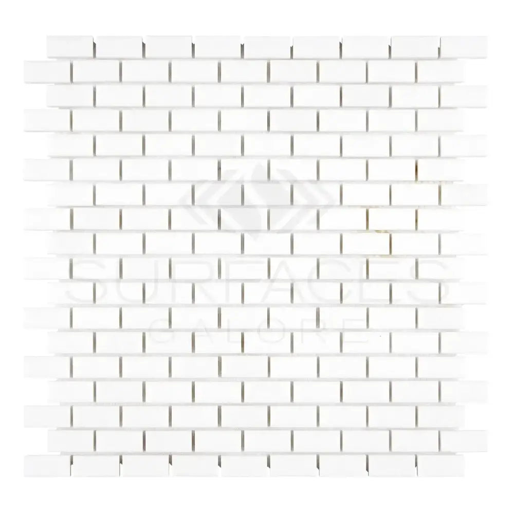White brick mosaic tile from Thassos Supreme marble in polished or honed finish