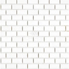 White brick tile pattern of Thassos Supreme 5/8X1 1/4 Mini-Brick Marble Mosaic