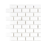 White brick mosaic tile from Thassos Supreme marble collection for elegant wall and floor designs
