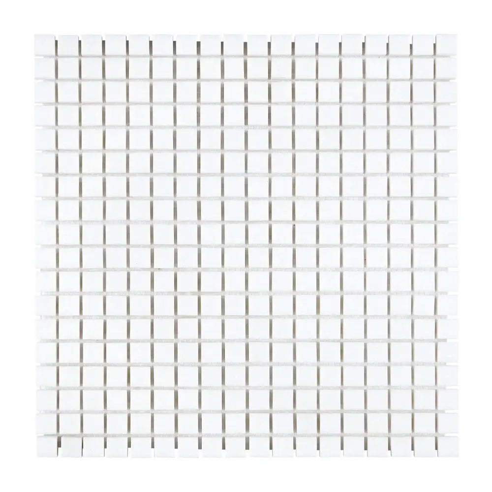 White Square Mosaic Tile Sheet for Thassos Supreme 5/8X5/8 Marble Flooring