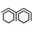 White and black hexagon tiles from Thassos Supreme 5 Inch Hexagon Combination with Black Mosaic Marble
