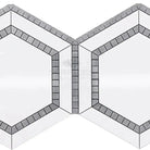 Geometric mosaic tile pattern for Thassos Supreme 5-inch Hexagon Marble flooring