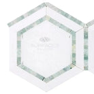 Hexagonal mosaic tile from Thassos Supreme collection with Ming-Green marble finish