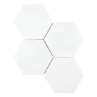 White hexagonal tiles from Thassos Supreme 6 inch Hexagon Mosaic Marble, polished or honed