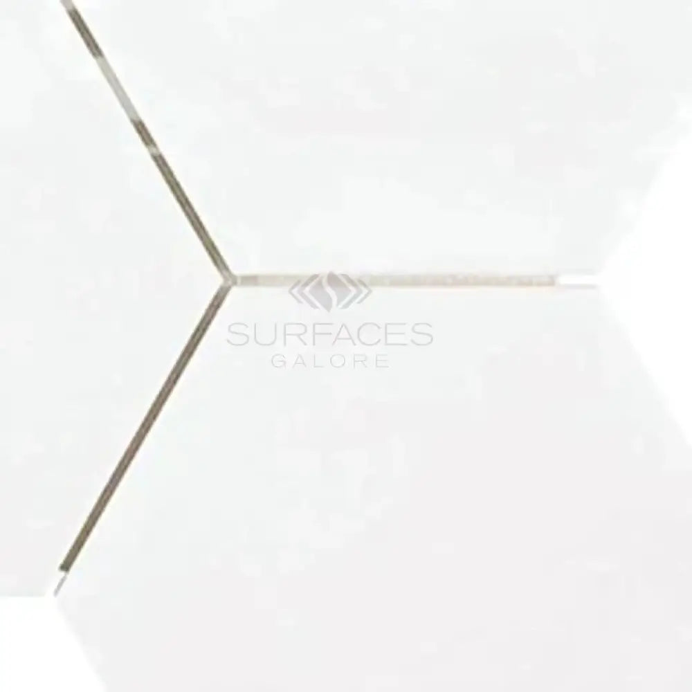 White Hexagonal Tiles for Thassos Supreme 6 Inch Hexagon Marble Mosaic Flooring