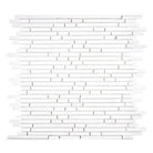 White linear mosaic tile from Thassos Supreme Bamboo Sticks collection