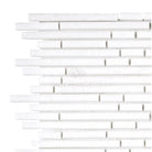White linear mosaic tile from Thassos Supreme Bamboo Sticks collection for elegant design