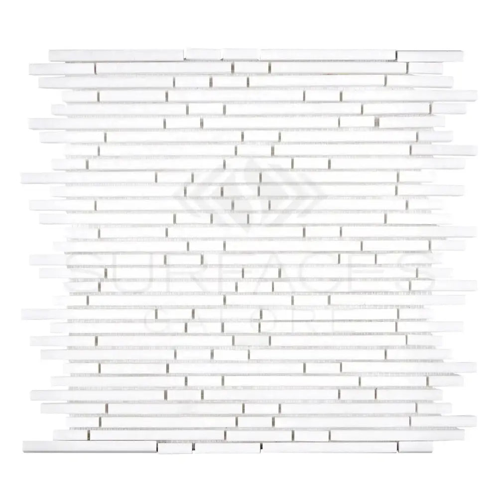 White mosaic tile sheet from Thassos Supreme for elegant marble decor