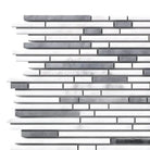 Gray and white linear mosaic tile from Thassos Supreme Bamboo Sticks collection