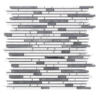 Gray and white mosaic tile sheet from Thassos Supreme Bamboo Sticks marble collection