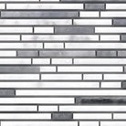 Gray and white mosaic tile pattern from Thassos Supreme Bamboo Sticks mosaic marble product