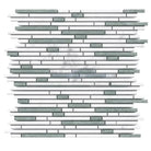 Horizontal mosaic tile pattern featuring Thassos Supreme Bamboo Sticks and Carrara marble