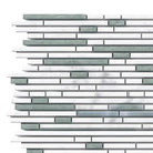 Horizontal mosaic tile pattern in Thassos Supreme marble for elegant flooring or walls