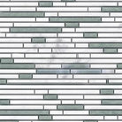 Horizontal stacked tile pattern in Thassos Supreme Bamboo Sticks Mosaic Marble
