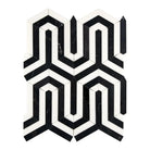 Black and white geometric tile pattern from Thassos Supreme Berlinetta Marble Mosaic