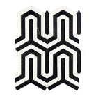 Black and white geometric tile pattern from Thassos Supreme Berlinetta Mosaic Marble