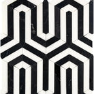 Black and white geometric tile pattern from Thassos Supreme Berlinetta marble mosaic