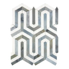 Hexagonal mosaic tile pattern from Thassos Supreme Berlinetta Design with Blue-Gray marble