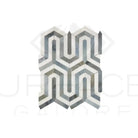 Geometric Thassos Supreme Berlinetta Design marble mosaic tile with blue-gray finish