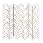 White chevron mosaic tile from Thassos Supreme Chevron Mini Marble collection