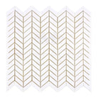 White chevron mosaic tile from Thassos Supreme Supreme Chevron Mini Marble collection