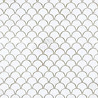 White scallop tile pattern on Thassos Supreme Supreme FAN Raindrop Mosaic Marble