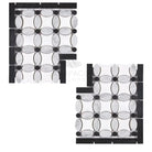 Black and white mosaic tile pattern from Thassos Supreme Florida Flower Border Corner marble