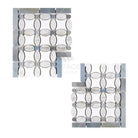 Decorative tile sections from Thassos Supreme Florida Flower Border Corner in blue-gray marble