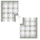 Decorative marble tile pattern for Thassos Supreme Florida Flower Border Corner in Ming-Green