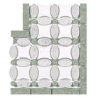 Decorative marble tile pattern from Thassos Supreme Florida Flower Border Corner Ming-Green