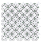 Interlocking white and gray mosaic tile pattern from Thassos Supreme Florida Flower Mosaic