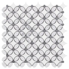 Interlocking gray and white mosaic tile from Thassos Supreme Florida Flower Mosaic