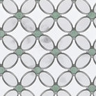 Interlocking oval and circular tile pattern on Thassos Supreme Florida Flower Mosaic