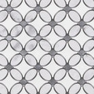 Interlocking gray and white floral tile pattern from Thassos Supreme Florida Flower Mosaic