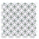 Interlocking oval mosaic tile pattern from Thassos Supreme Florida Flower Mosaic collage