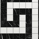 Black and white checkered tile pattern from Thassos Supreme Greek Key Border CORNER Marble