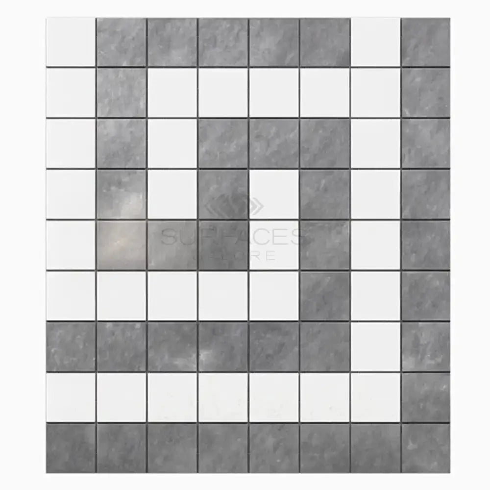 Square mosaic tile pattern from Thassos Supreme Greek Key Border Marble product