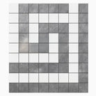 Gray and white tiled square from Thassos Supreme Greek Key Border Corner Marble