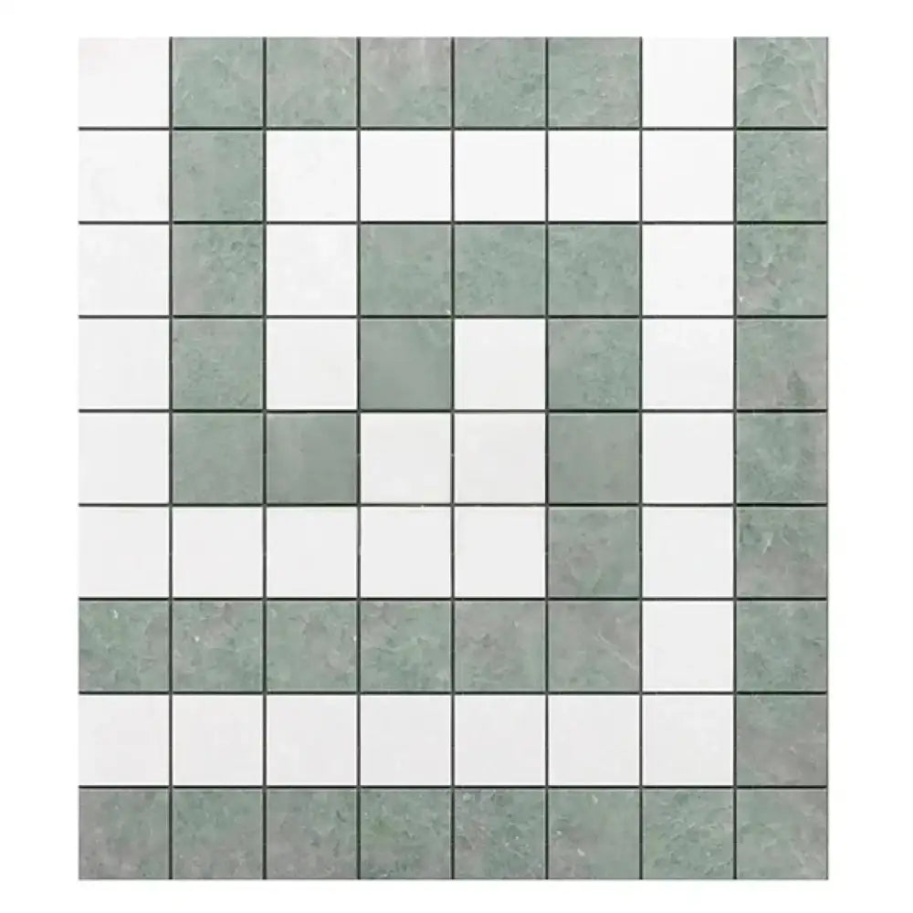 Square mosaic tile pattern from Thassos Supreme Greek Key Border Marble product