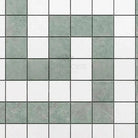 Alternating green and white square tiles from Thassos Supreme Greek Key Border Corner